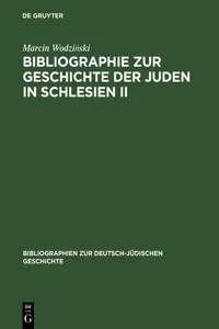 Bibliographie zur Geschichte der Juden in Schlesien II_cover