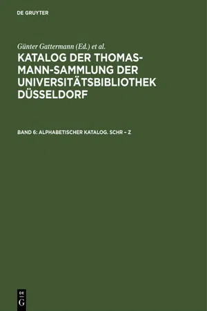 Alphabetischer Katalog. Schr – Z