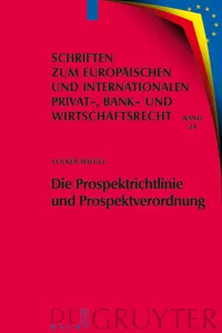 Die Prospektrichtlinie und Prospektverordnung_cover