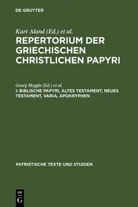 Biblische Papyri, Altes Testament, Neues Testament, Varia, Apokryphen_cover