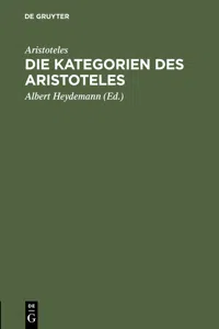 Die Kategorien des Aristoteles_cover