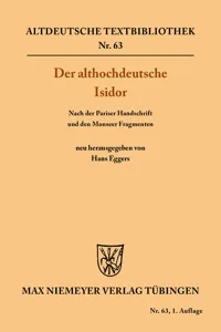 Der althochdeutsche Isidor_cover