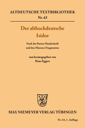 Der althochdeutsche Isidor