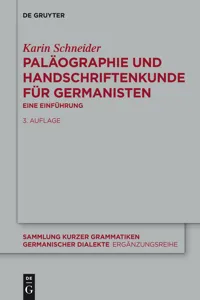 Paläographie und Handschriftenkunde für Germanisten_cover