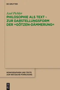Philosophie als Text - Zur Darstellungsform der "Götzen-Dämmerung"_cover