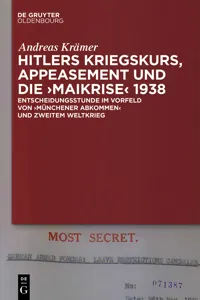 Hitlers Kriegskurs, Appeasement und die "Maikrise" 1938_cover