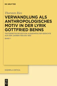 Verwandlung als anthropologisches Motiv in der Lyrik Gottfried Benns_cover