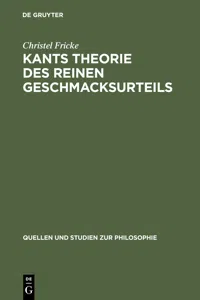 Kants Theorie des reinen Geschmacksurteils_cover