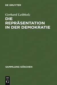 Die Repräsentation in der Demokratie_cover