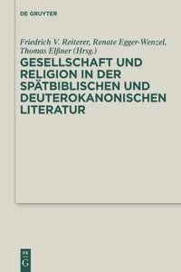 Gesellschaft und Religion in der spätbiblischen und deuterokanonischen Literatur_cover