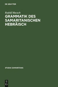 Grammatik des samaritanischen Hebräisch_cover