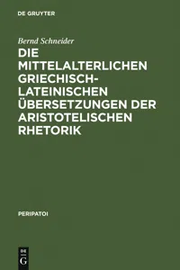 Die mittelalterlichen griechisch-lateinischen Übersetzungen der aristotelischen Rhetorik_cover