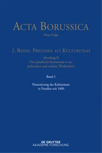 Finanzierung des Kulturstaats in Preußen seit 1800_cover