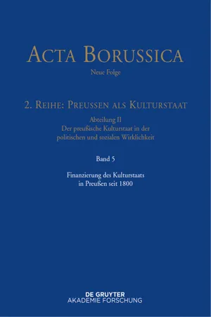 Finanzierung des Kulturstaats in Preußen seit 1800