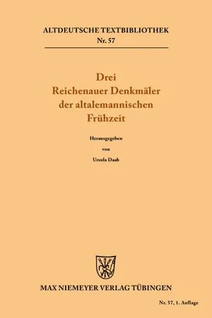 Drei Reichenauer Denkmäler der altalemannischen Frühzeit
