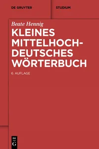 Kleines Mittelhochdeutsches Wörterbuch_cover