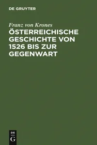 Österreichische Geschichte von 1526 bis zur Gegenwart_cover