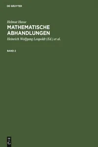 Helmut Hasse: Mathematische Abhandlungen. 2_cover