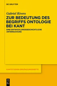 Zur Bedeutung des Begriffs Ontologie bei Kant_cover