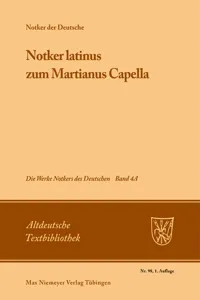 »Notker latinus« zum Martianus Capella_cover