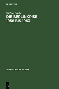 Die Berlinkrise 1958 bis 1963_cover