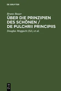 Über die Prinzipien des Schönen / De pulchrii principiis_cover