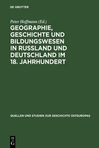 Geographie, Geschichte und Bildungswesen in Rußland und Deutschland im 18. Jahrhundert_cover