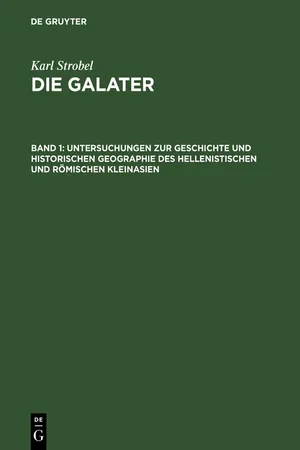 Untersuchungen zur Geschichte und historischen Geographie des hellenistischen und römischen Kleinasien