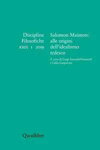 Salomon Maimon: alle origini dell'idealismo tedesco_cover