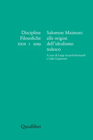 Salomon Maimon: alle origini dell'idealismo tedesco