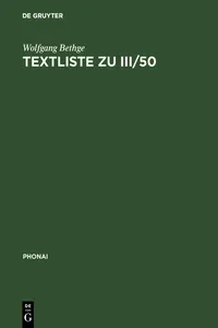 Textliste zu III/50_cover