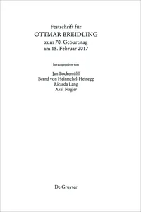 Festschrift für Ottmar Breidling zum 70. Geburtstag am 15. Februar 2017_cover