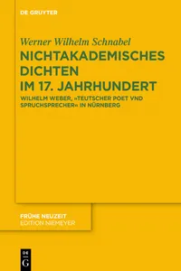 Nichtakademisches Dichten im 17. Jahrhundert_cover