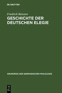 Geschichte der deutschen Elegie_cover