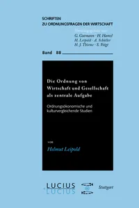 Die Ordnung von Wirtschaft und Gesellschaft als zentrale Aufgabe_cover