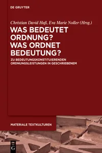 Was bedeutet Ordnung - was ordnet Bedeutung?_cover