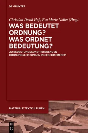 Was bedeutet Ordnung - was ordnet Bedeutung?