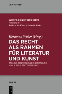 Das Recht als Rahmen für Literatur und Kunst_cover