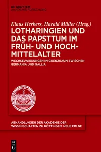 Lotharingien und das Papsttum im Früh- und Hochmittelalter_cover