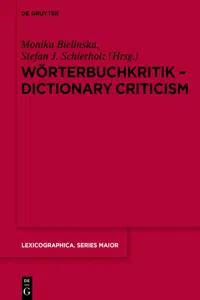 Wörterbuchkritik - Dictionary Criticism_cover