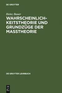 Wahrscheinlichkeitstheorie und Grundzüge der Maßtheorie_cover