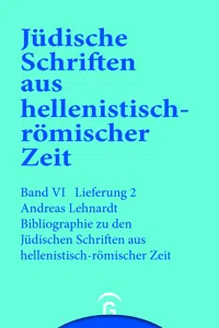 Bibliographie zu den Jüdischen Schriften aus hellenistisch-römischer Zeit_cover