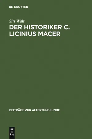 Der Historiker C. Licinius Macer