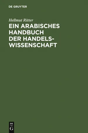 Ein arabisches Handbuch der Handelswissenschaft