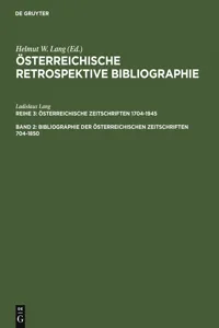 Bibliographie der österreichischen Zeitschriften 1704-1850_cover