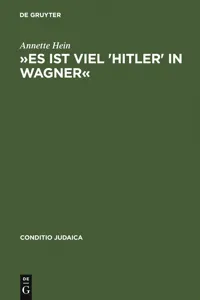 »Es ist viel 'Hitler' in Wagner«_cover