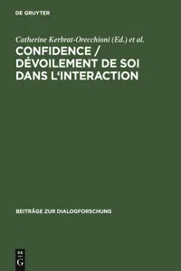 Confidence / Dévoilement de soi dans l'interaction_cover