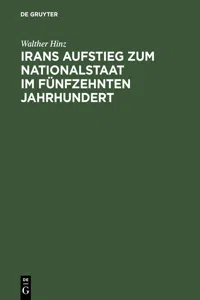 Irans Aufstieg zum Nationalstaat im fünfzehnten Jahrhundert_cover