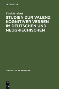 Studien zur Valenz kognitiver Verben im Deutschen und Neugriechischen_cover