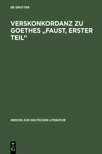 Verskonkordanz zu Goethes "Faust, Erster Teil"_cover